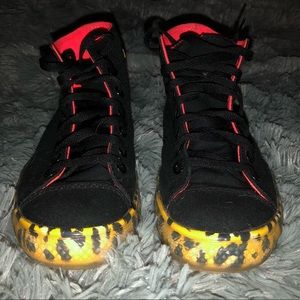 black x cheetah print converse!! worn once
